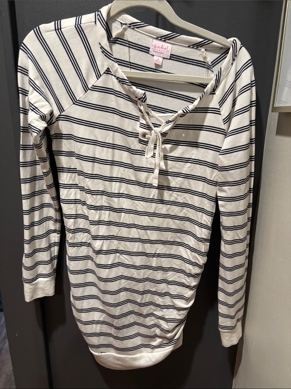 Isabel Maternity by Ingrid & Isabel White and Navy Striped Nursing Top
